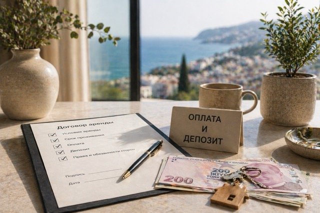 Rental payment and deposit in Alanya
