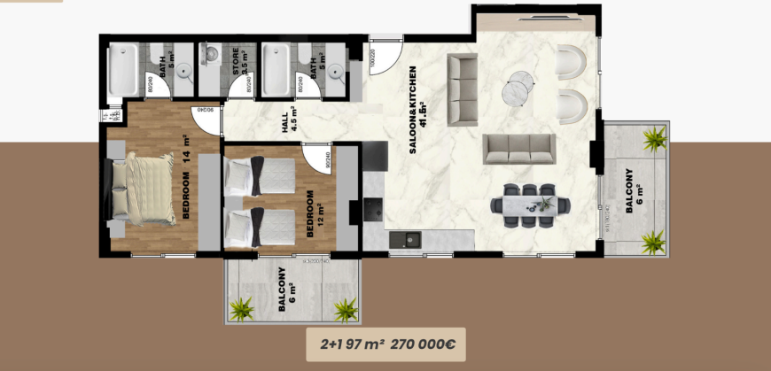 Apartments under construction in an exclusive and unique residential complex, in one of the most popular areas of Alanya - Mahmutlar