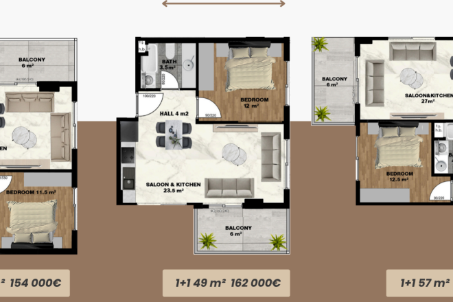 Apartments under construction in an exclusive and unique residential complex, in one of the most popular areas of Alanya - Mahmutlar