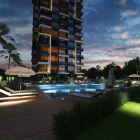 New residential complex in the center of Mahmutlar on the first coastline