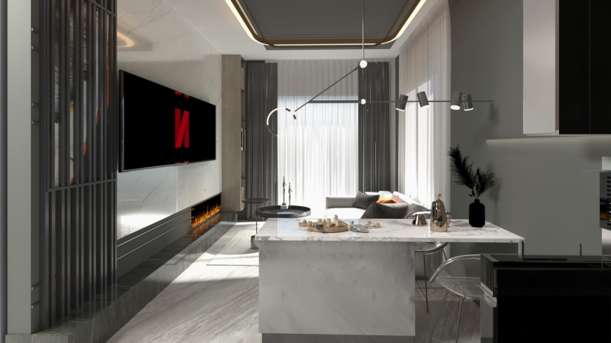 Construction of a new residential complex, which will be delivered with furniture, household appliances and air conditioners