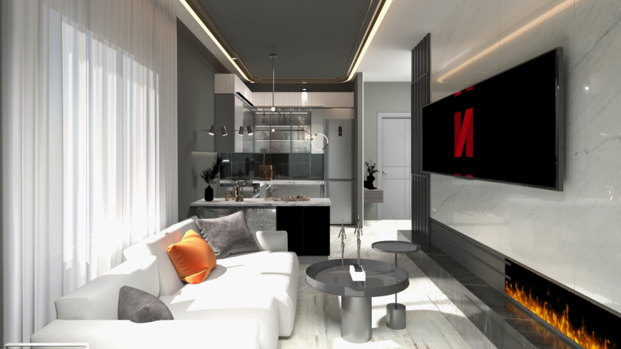 Construction of a new residential complex, which will be delivered with furniture, household appliances and air conditioners