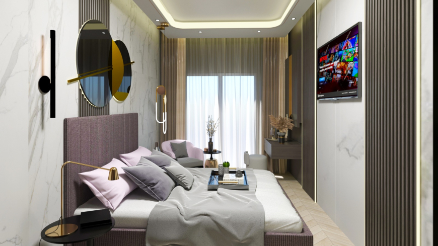 Construction of a new residential complex, which will be delivered with furniture, household appliances and air conditioners
