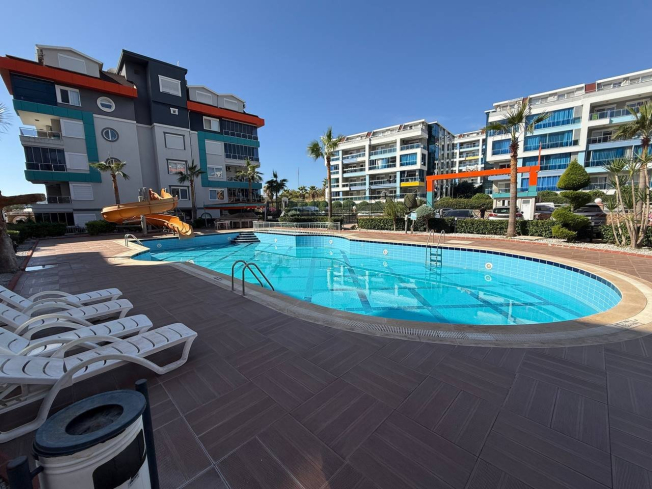 1+1 Apartment in Kestel Residence — 200 m to the Sea, Fully Furnished with Sea View