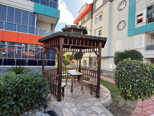 1+1 Apartment in Kestel Residence — 200 m to the Sea, Fully Furnished with Sea View