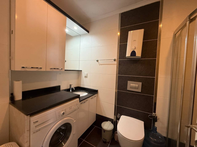 1+1 Apartment in Kestel Residence — 200 m to the Sea, Fully Furnished with Sea View