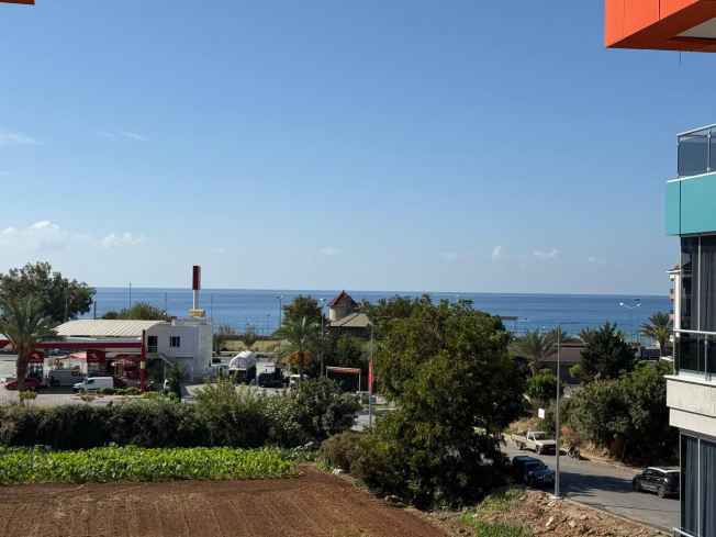 1+1 Apartment in Kestel Residence — 200 m to the Sea, Fully Furnished with Sea View