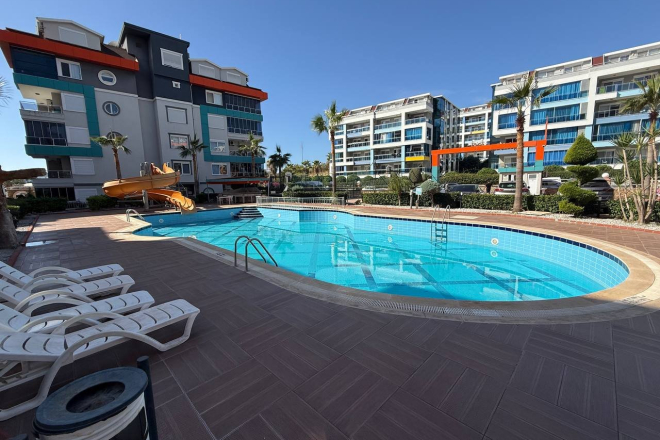 1+1 Apartment in Kestel Residence — 200 m to the Sea, Fully Furnished with Sea View