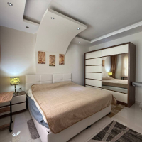 1+1 Apartment in Kestel Residence — 200 m to the Sea, Fully Furnished with Sea View