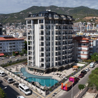 Modern 1+1 in Oba — 600 m to the beach, premium residence, ideal for rental