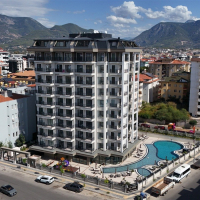 Modern 1+1 in Oba — 600 m to the beach, premium residence, ideal for rental