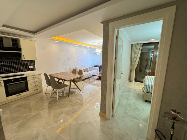 1+1 Apartment on the First Coastline in Oba — 50 m to Sandy Beach, Great Price