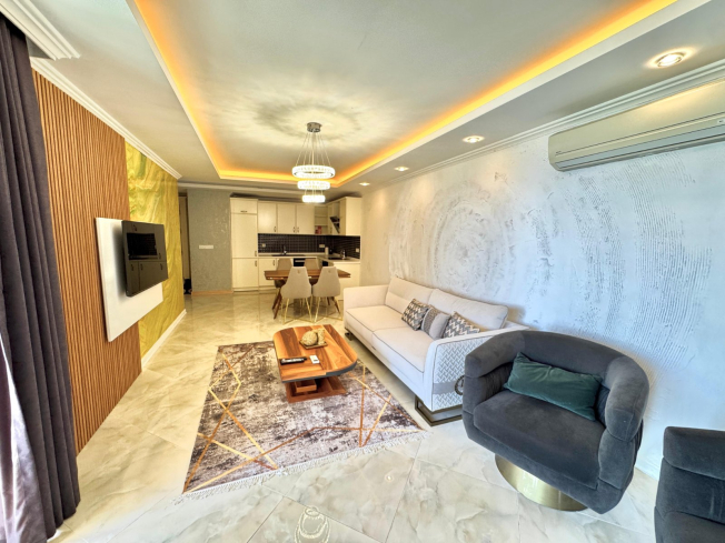 1+1 Apartment on the First Coastline in Oba — 50 m to Sandy Beach, Great Price