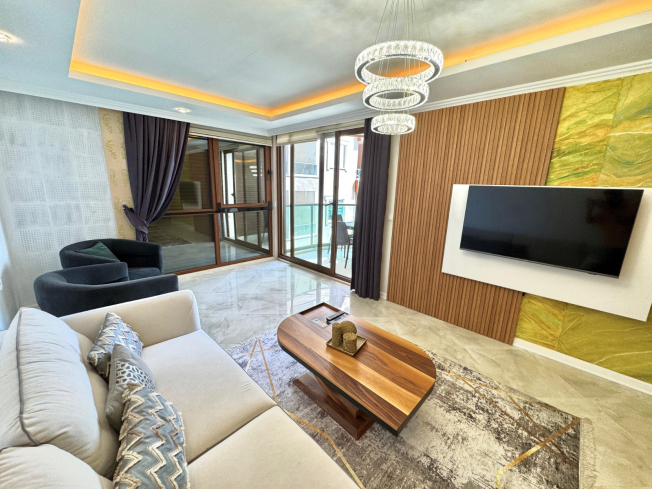 1+1 Apartment on the First Coastline in Oba — 50 m to Sandy Beach, Great Price