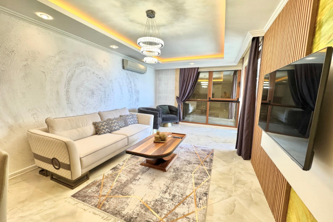 1+1 Apartment on the First Coastline in Oba — 50 m to Sandy Beach, Great Price