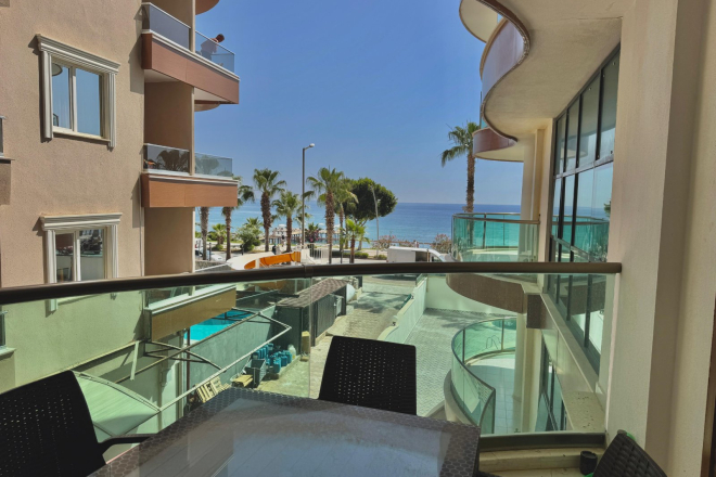 1+1 Apartment on the First Coastline in Oba — 50 m to Sandy Beach, Great Price