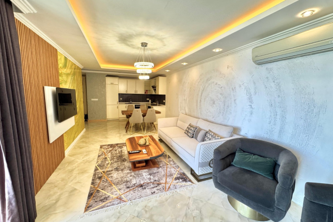 1+1 Apartment on the First Coastline in Oba — 50 m to Sandy Beach, Great Price