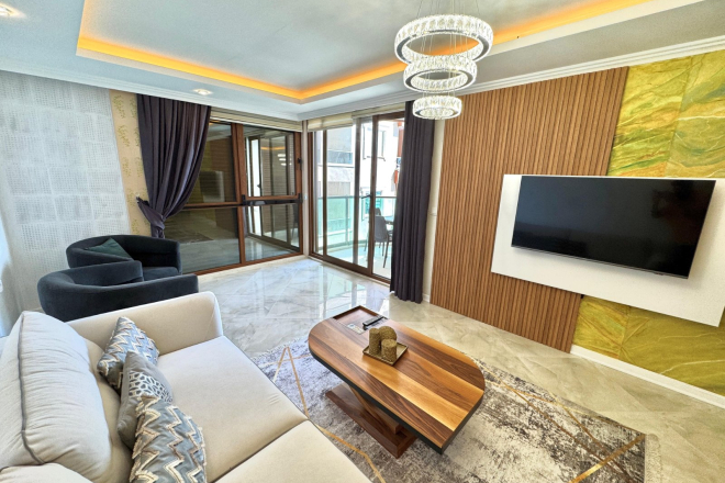 1+1 Apartment on the First Coastline in Oba — 50 m to Sandy Beach, Great Price