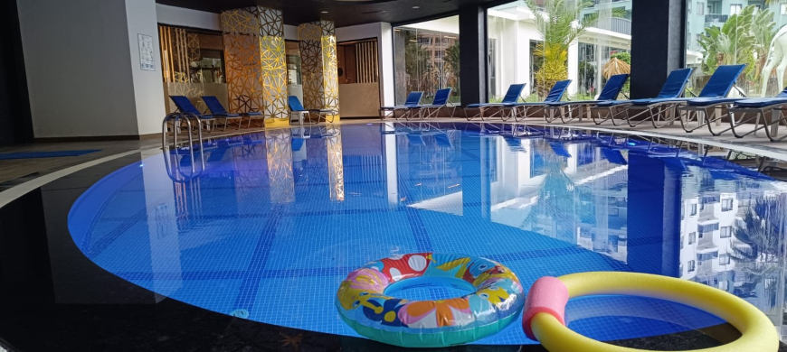 Fully Furnished 1+1 Apartment Near the Sea with Hotel-Style Facilities in Mahmutlar