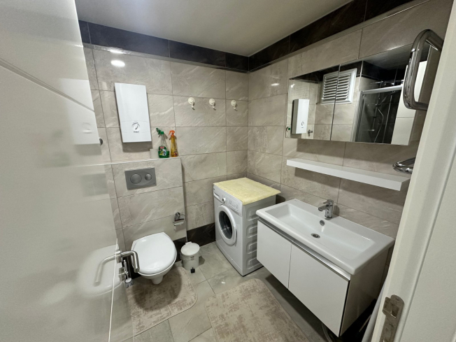 Fully furnished 1+1 apartment in Kestel, 300 m from the sea with resort-style facilities