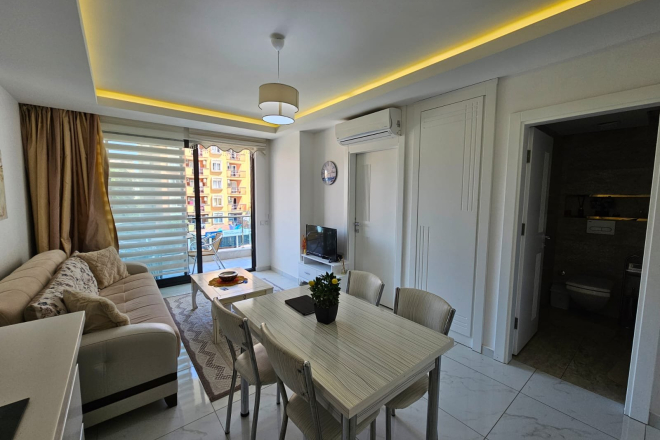 Fully Furnished 1+1 Apartment Suitable for Living and Rental in Alanya