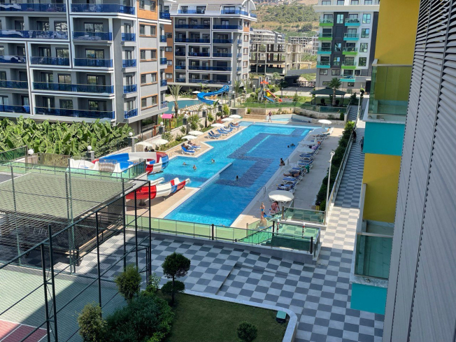 1+1 Apartment for Rent in Alanya, Kargicak — 100 meters to the Beach, New Residence 2023, All Inclusive