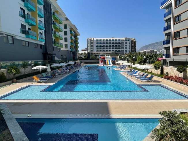 1+1 Apartment for Rent in Alanya, Kargicak — 100 meters to the Beach, New Residence 2023, All Inclusive