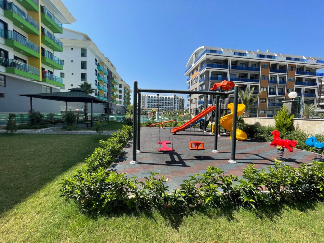 1+1 Apartment for Rent in Alanya, Kargicak — 100 meters to the Beach, New Residence 2023, All Inclusive