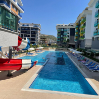 1+1 Apartment for Rent in Alanya, Kargicak — 100 meters to the Beach, New Residence 2023, All Inclusive