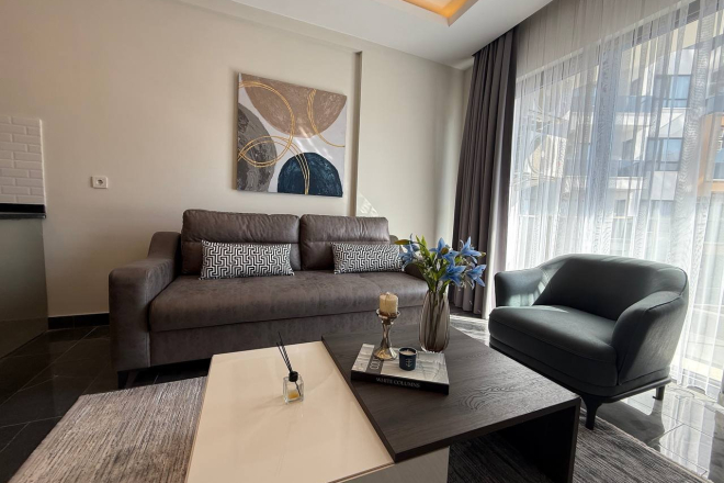 Modern 1-bedroom apartment in Mahmutlar for holiday rental