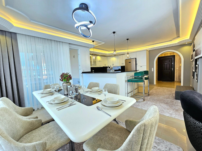 Spacious 3+1 duplex apartment in Oba, Alanya — family living in a residence with resort-style infrastructure
