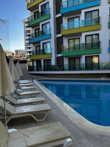 Furnished 1+1 Apartment for Sale in Avsallar Alanya — Residence with Pool and Spa