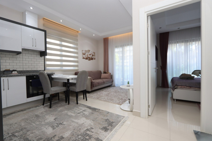 Furnished 1+1 Apartment for Sale in Avsallar Alanya — Residence with Pool and Spa