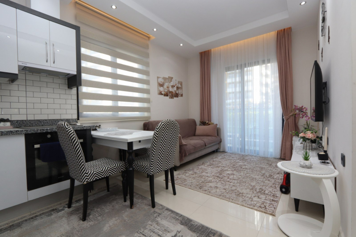 Furnished 1+1 Apartment for Sale in Avsallar Alanya — Residence with Pool and Spa