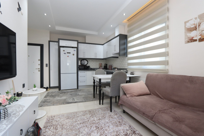 Furnished 1+1 Apartment for Sale in Avsallar Alanya — Residence with Pool and Spa