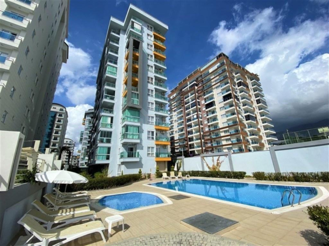 Furnished 1+1 Apartment for Sale in Mahmutlar Alanya — Residence with Pool 400 m from the Sea