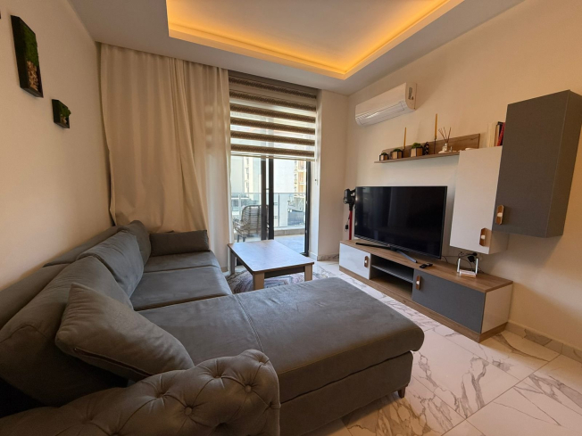 1+1 Apartment in Kargicak Near the Sea — Furnished Property in a Modern Residence