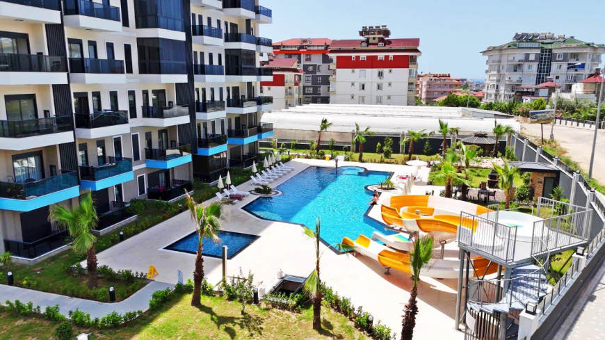 Apartment 1 bedroom for sale in Avsallar — 50 m², sea view