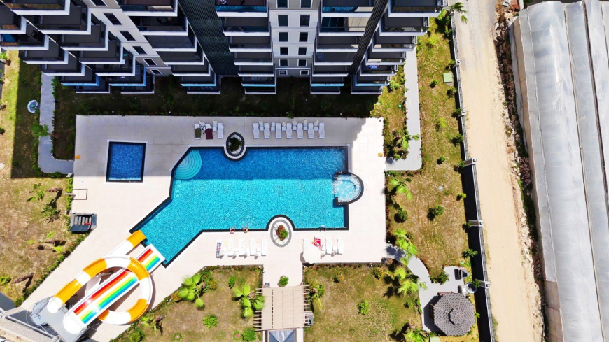 Apartment 1 bedroom for sale in Avsallar — 50 m², sea view