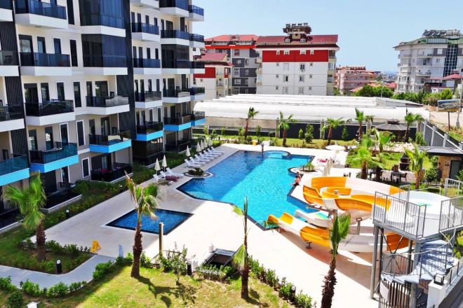 Apartment 1 bedroom for sale in Avsallar — 50 m², sea view
