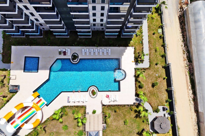 Apartment 1 bedroom for sale in Avsallar — 50 m², sea view
