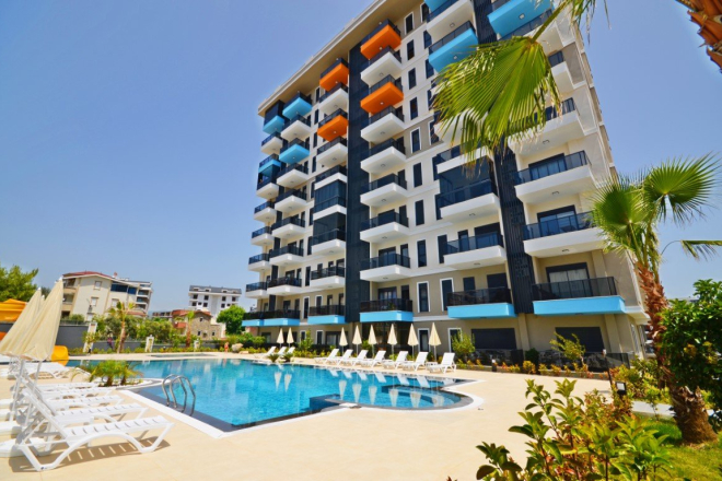 Apartment 1 bedroom for sale in Avsallar — 50 m², sea view