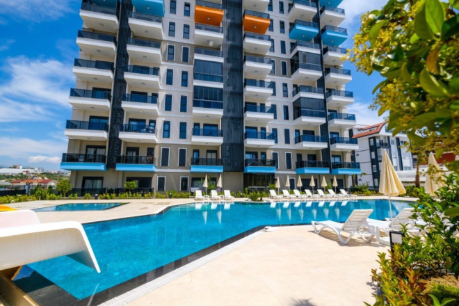 Apartment 1 bedroom for sale in Avsallar — 50 m², sea view