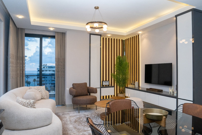 Buy a furnished 105 m² apartment near the sea in Mahmutlar