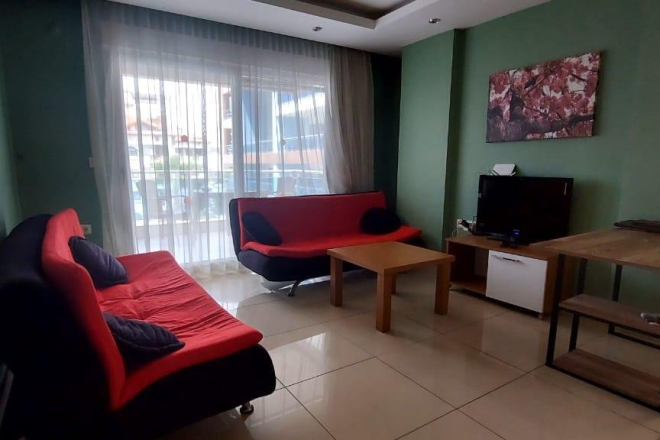 Furnished apartment in Cikcilli — a pool-view balcony and a spa close to home
